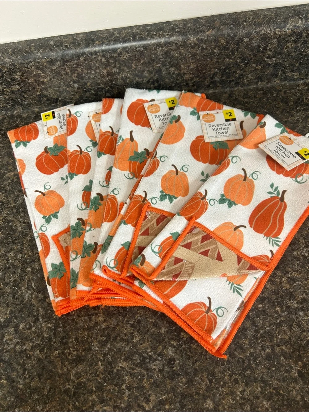 NWT Bundle 30 Reversible Thanksgiving Fall Themed Kitchen Towels Various Prints